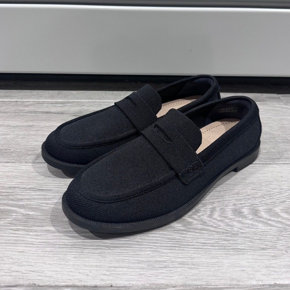 Rothy's Women Black The Loafer Penny Knit Flats Size 8